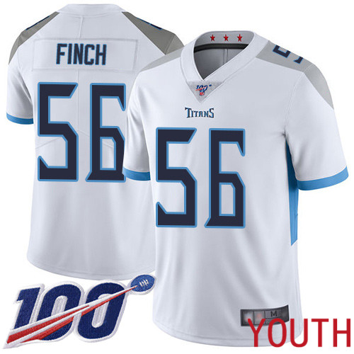Tennessee Titans Limited White Youth Sharif Finch Road Jersey NFL Football #56 100th Season Vapor Untouchable->youth nfl jersey->Youth Jersey
